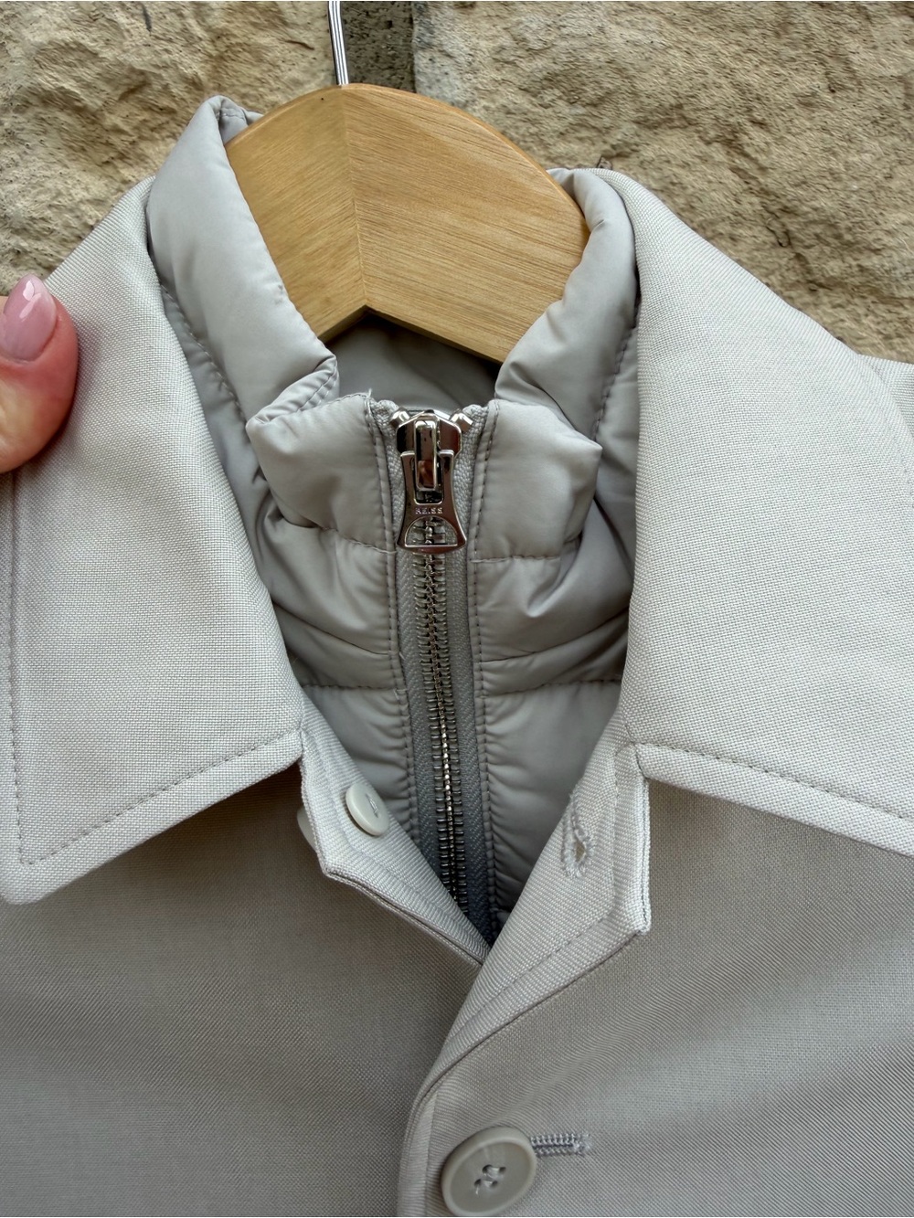 Reiss Girls Puffer Trench Coat Stone-White Size 6-7Y Like New - Picture 5 of 6